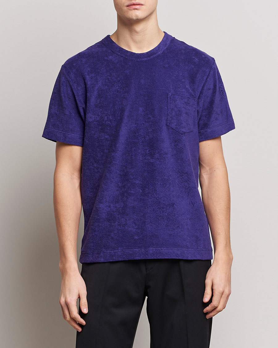 Heren | T-shirts | Howlin' | Fons Cotton Blend Terry Pocket Tee Purple Eyes