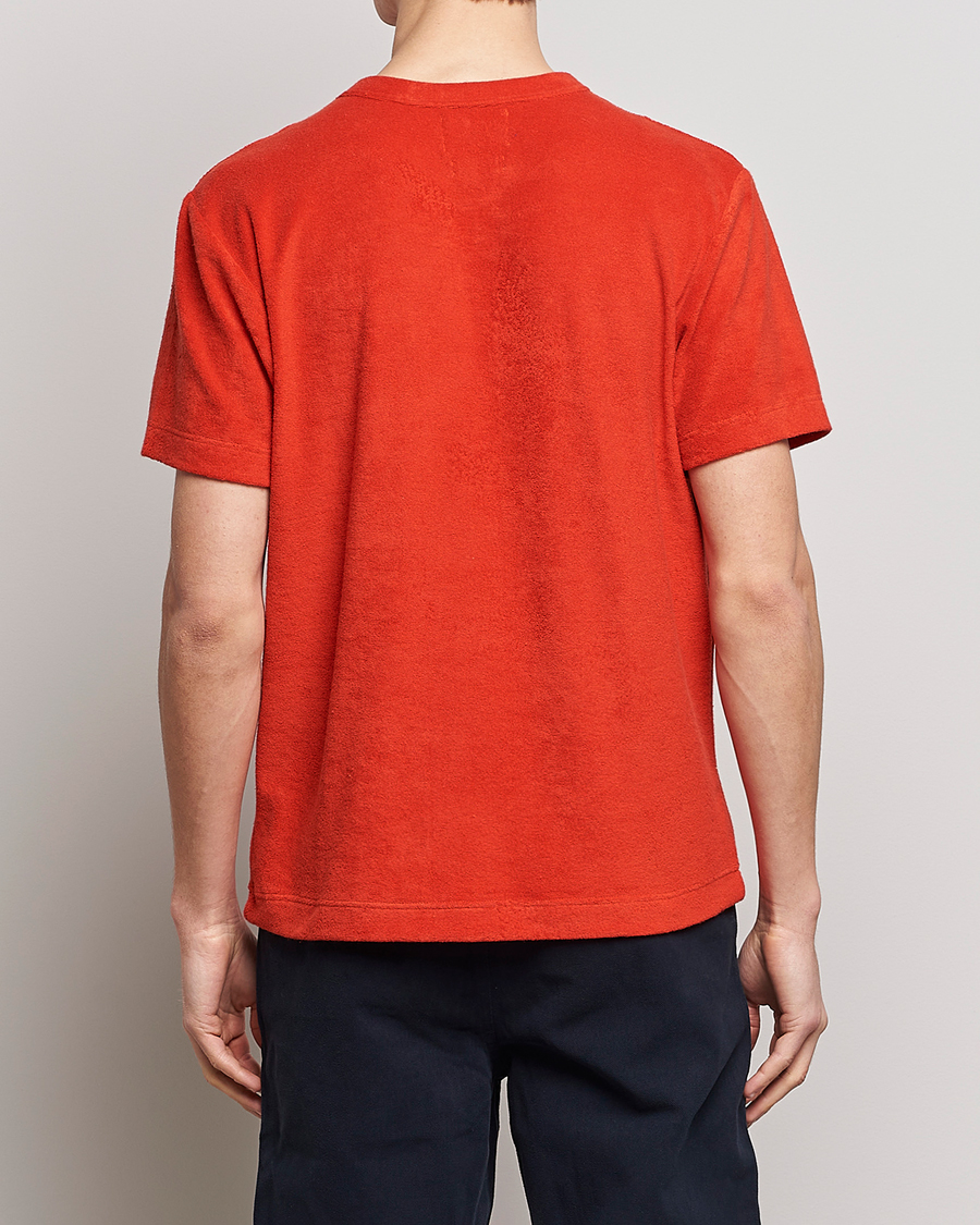 Heren | T-shirts | Howlin' | Fons Cotton Blend Terry Pocket Tee Red Sky