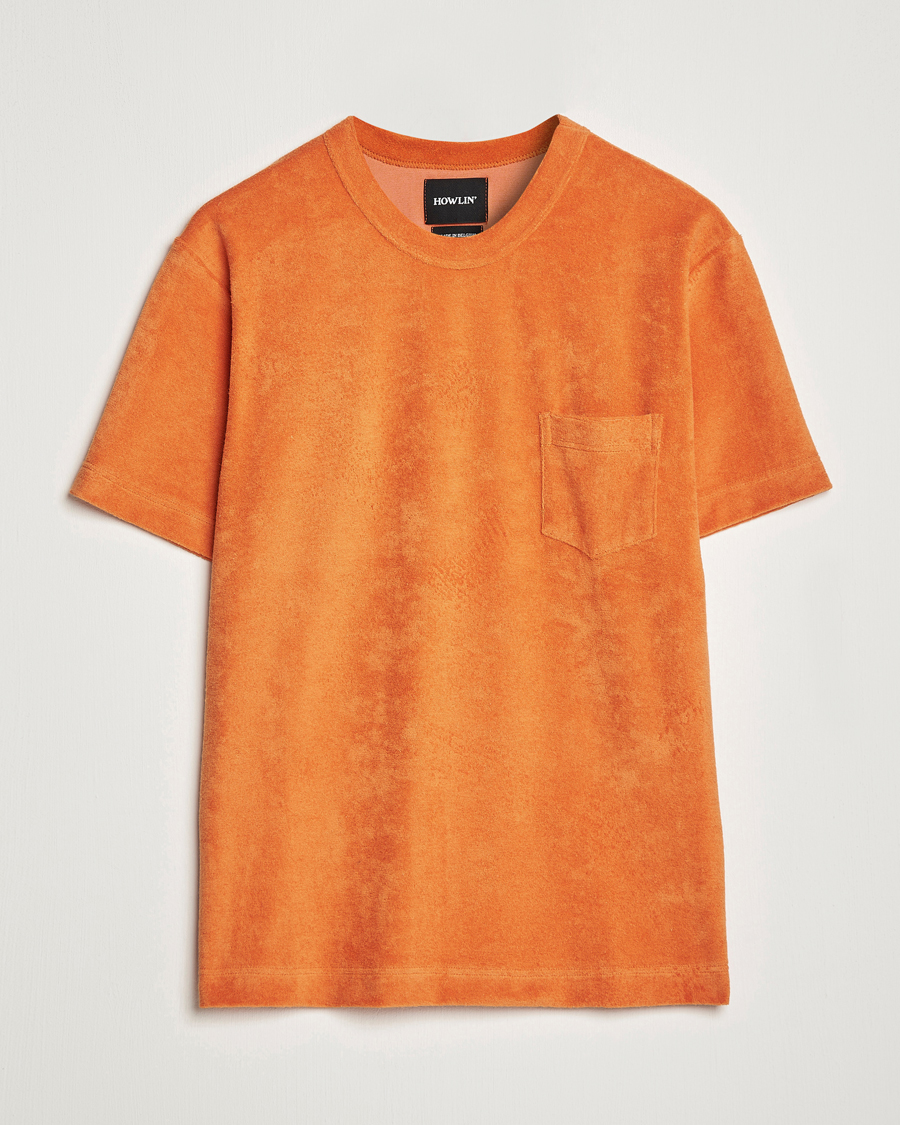 Heren | T-shirts | Howlin' | Fons Cotton Blend Terry Pocket Tee Tangerine Dream