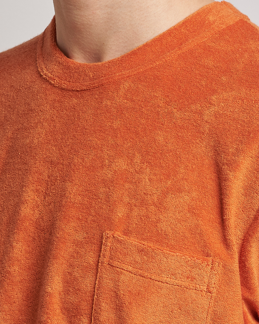 Heren | T-shirts | Howlin' | Fons Cotton Blend Terry Pocket Tee Tangerine Dream