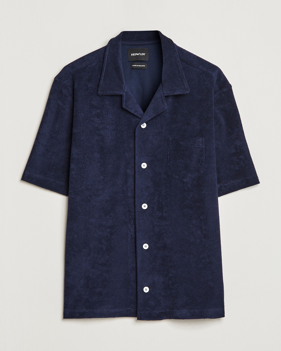 Heren | Overhemden | Howlin' | Short Sleeve Terry Shirt Navy