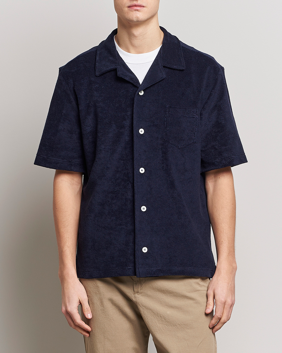 Heren | Overhemden | Howlin' | Short Sleeve Terry Shirt Navy