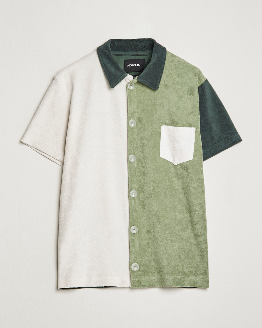 Heren | Overhemden | Howlin' | Short Sleeve Color Block Terry Shirt Agave