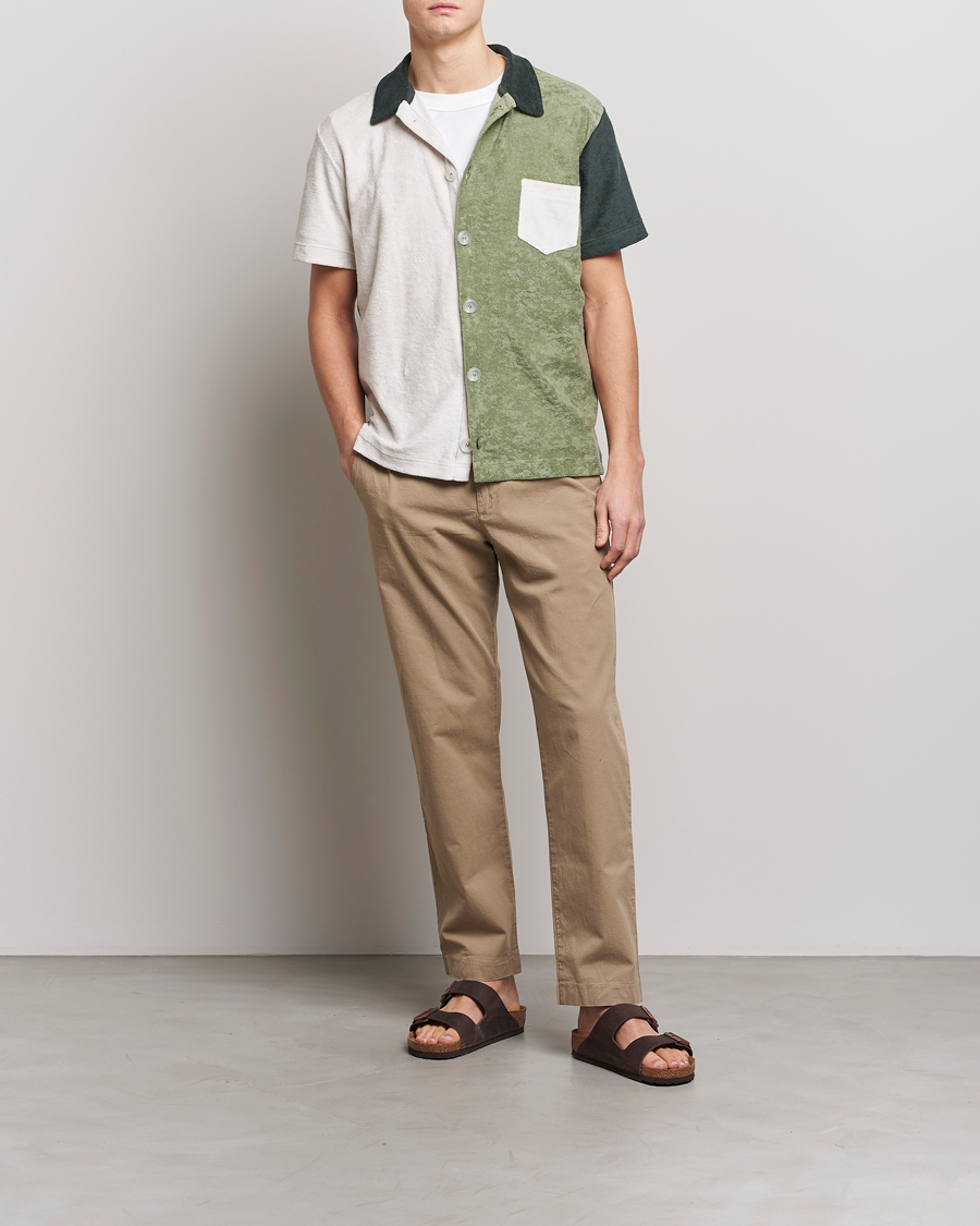 Heren | Overhemden | Howlin' | Short Sleeve Color Block Terry Shirt Agave