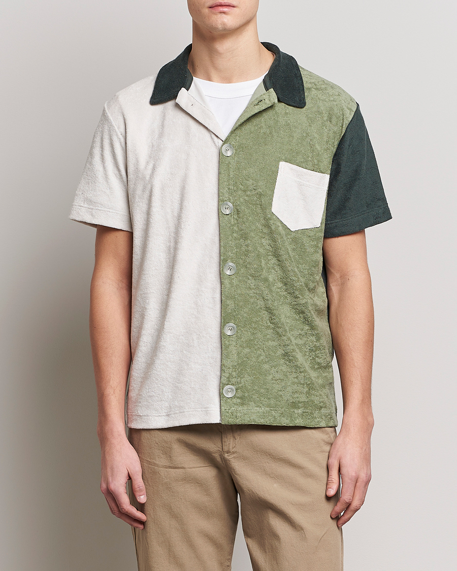 Heren | Overhemden | Howlin' | Short Sleeve Color Block Terry Shirt Agave