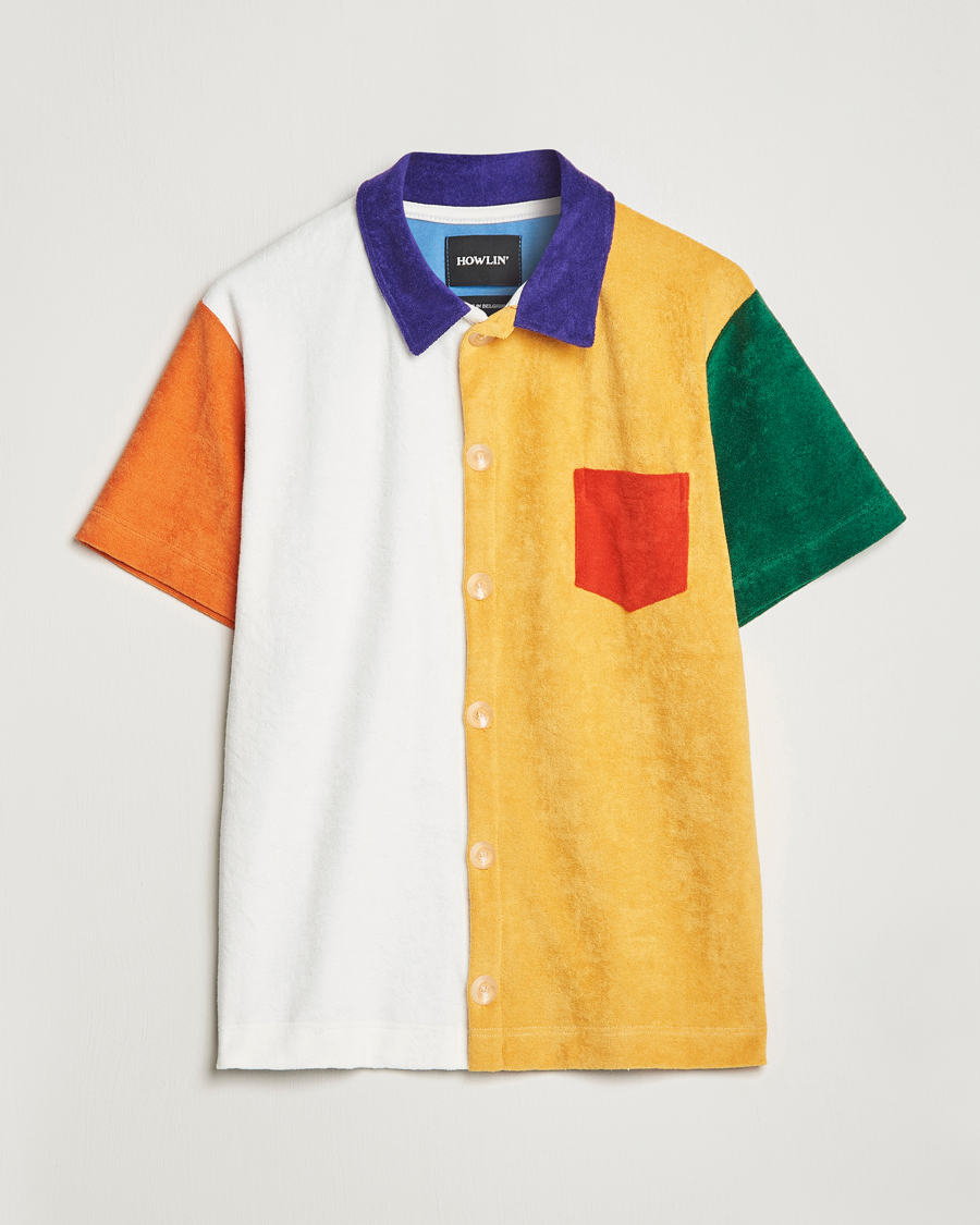 Heren | Overhemden | Howlin' | Short Sleeve Color Block Terry Shirt Butter In The Sun