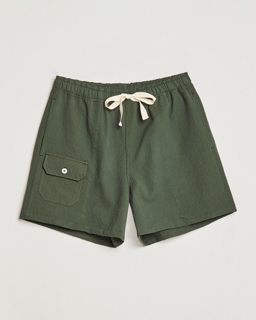 Heren | Korte broek | Howlin' | Cotton Seersucker Shorts Greenish