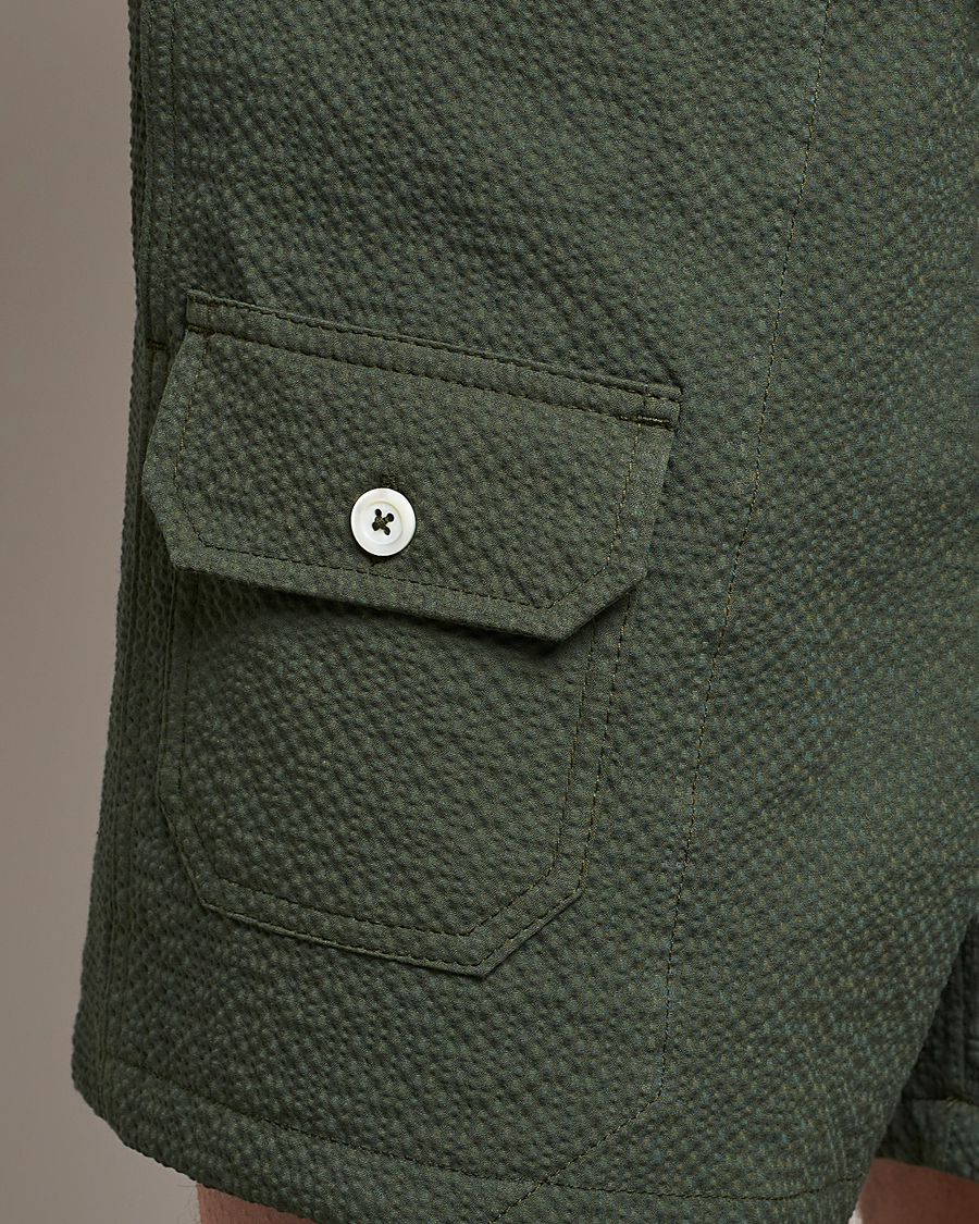 Heren | Korte broek | Howlin' | Cotton Seersucker Shorts Greenish