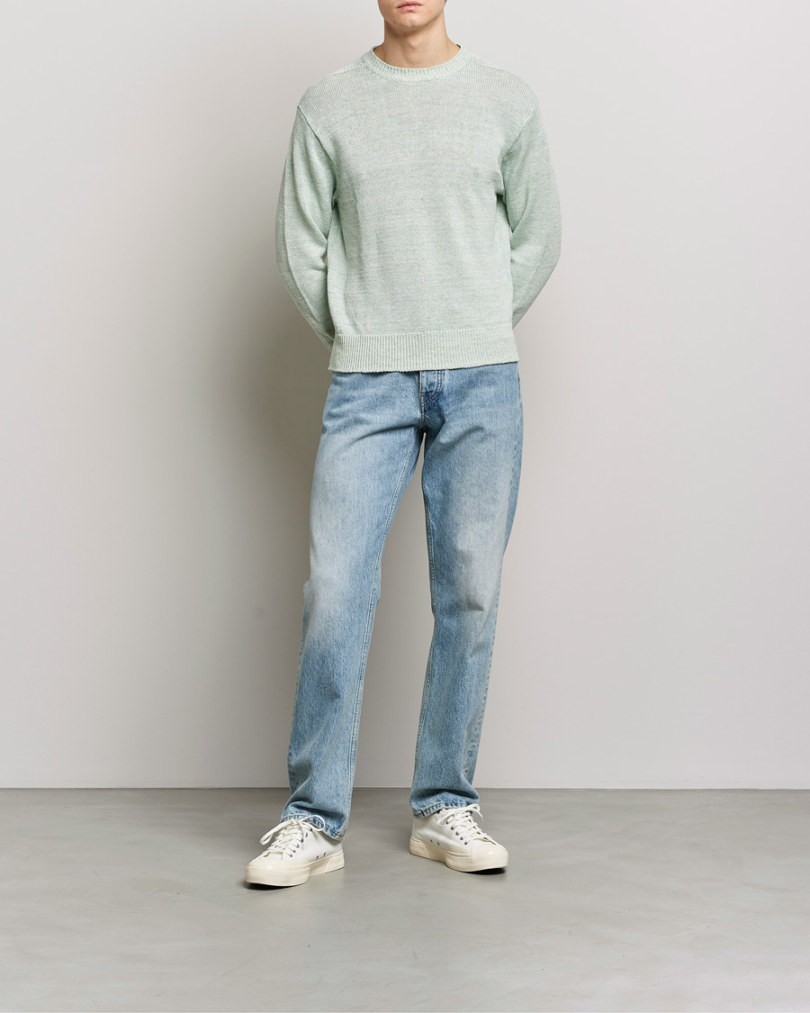 Heren | Truien | Inis Meáin | Donegal Washed Linen Crew Neck Mint