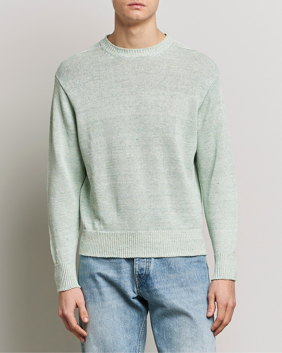 Heren | Truien | Inis Meáin | Donegal Washed Linen Crew Neck Mint