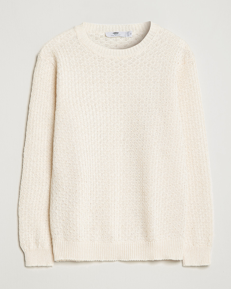 Heren | Truien | Inis Meáin | Fishnet Linen Sweater Mist