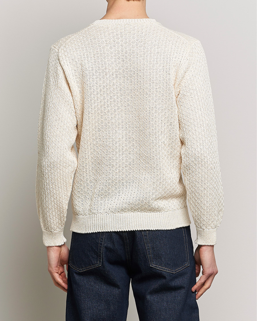 Heren | Truien | Inis Meáin | Fishnet Linen Sweater Mist