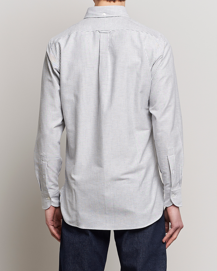 Heren | Overhemden | Drake's | Striped Button Down Oxford Shirt Black