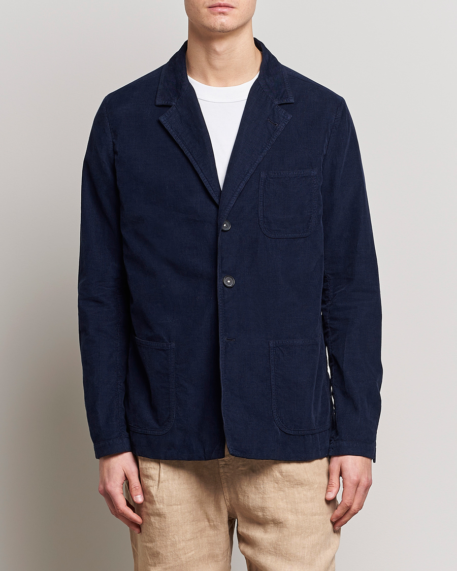 Heren | Blazers | Massimo Alba | Baglietto Baby Corduroy Jacket Navy