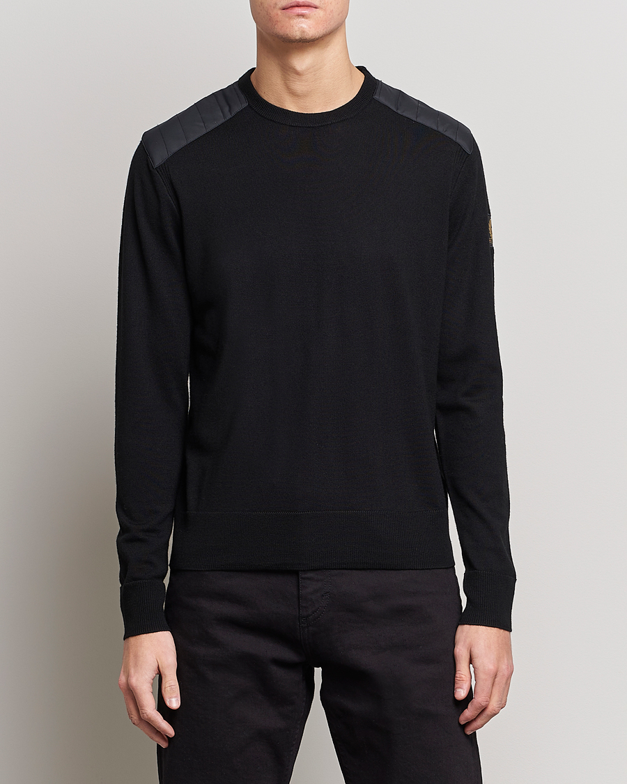 Heren | Sale | Belstaff | Kerrigan Crew Neck Merino Sweatshirt Black