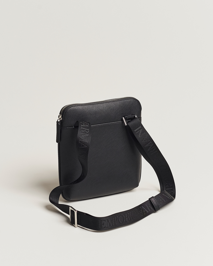 Heren | Emporio Armani Leather Messeager Bag Black | Emporio Armani | Leather Messeager Bag Black