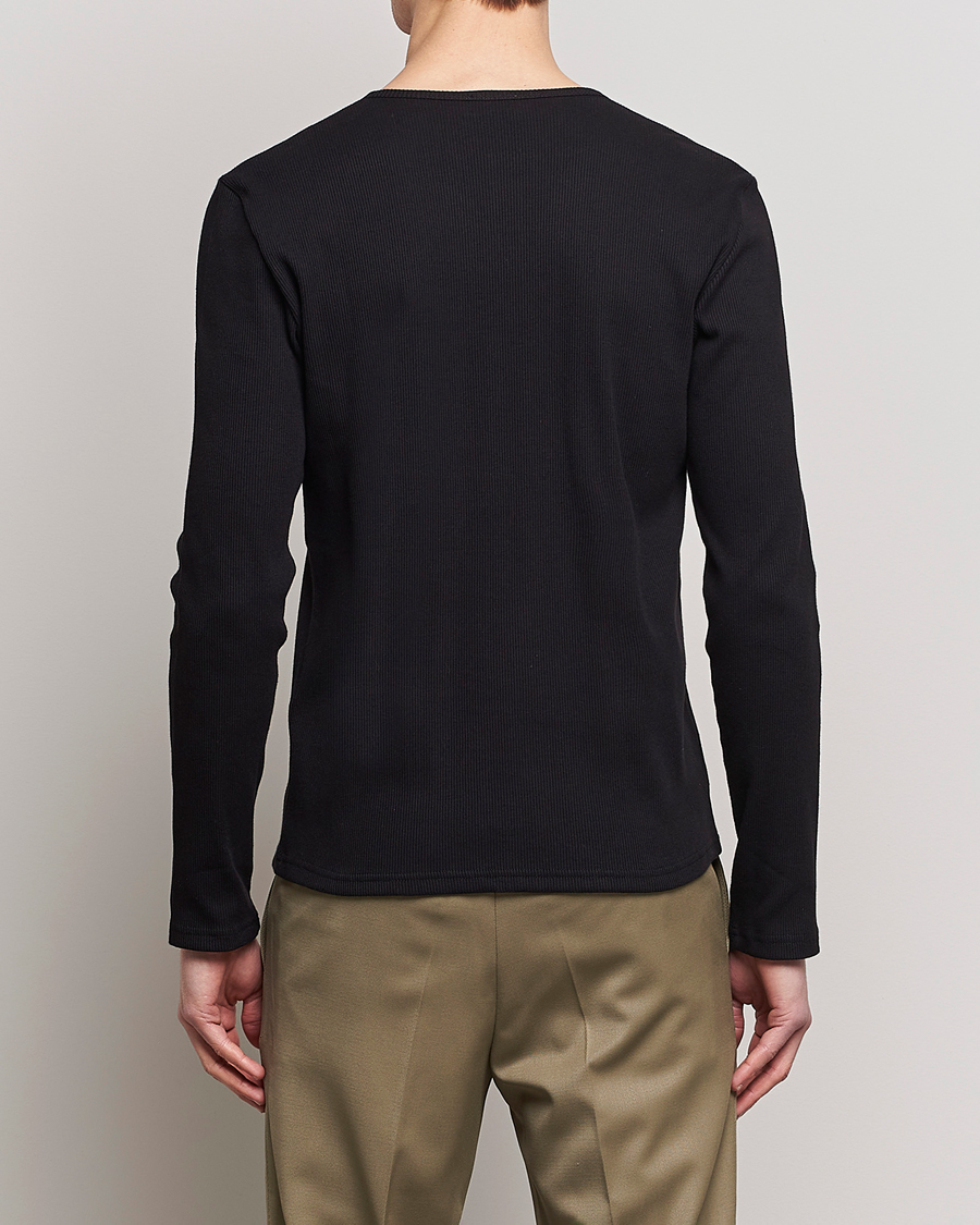 Heren | Truien | Filippa K | Rib Henley Black