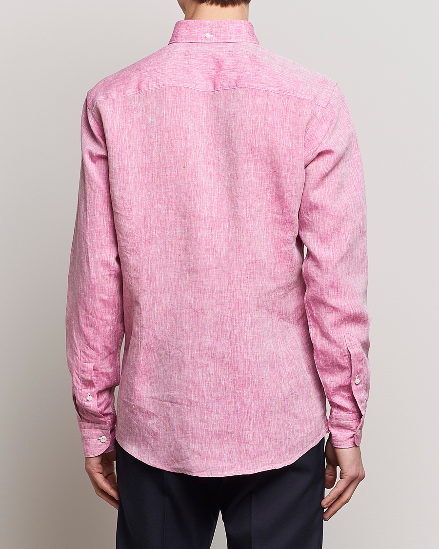 Heren | Overhemden | Eton | Slim Fit Linen Shirt Pink