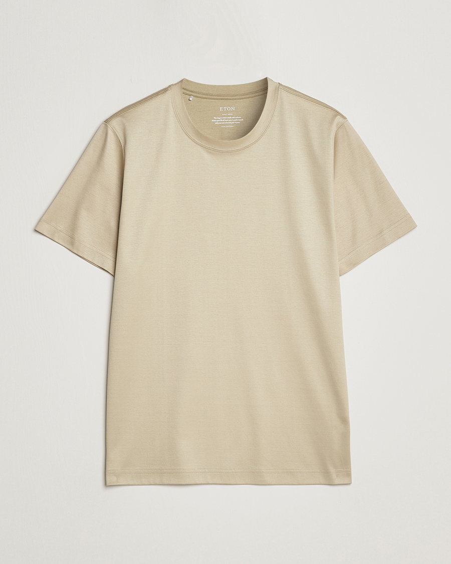 Heren | T-shirts | Eton | Filo Di Scozia T-Shirt Light Brown