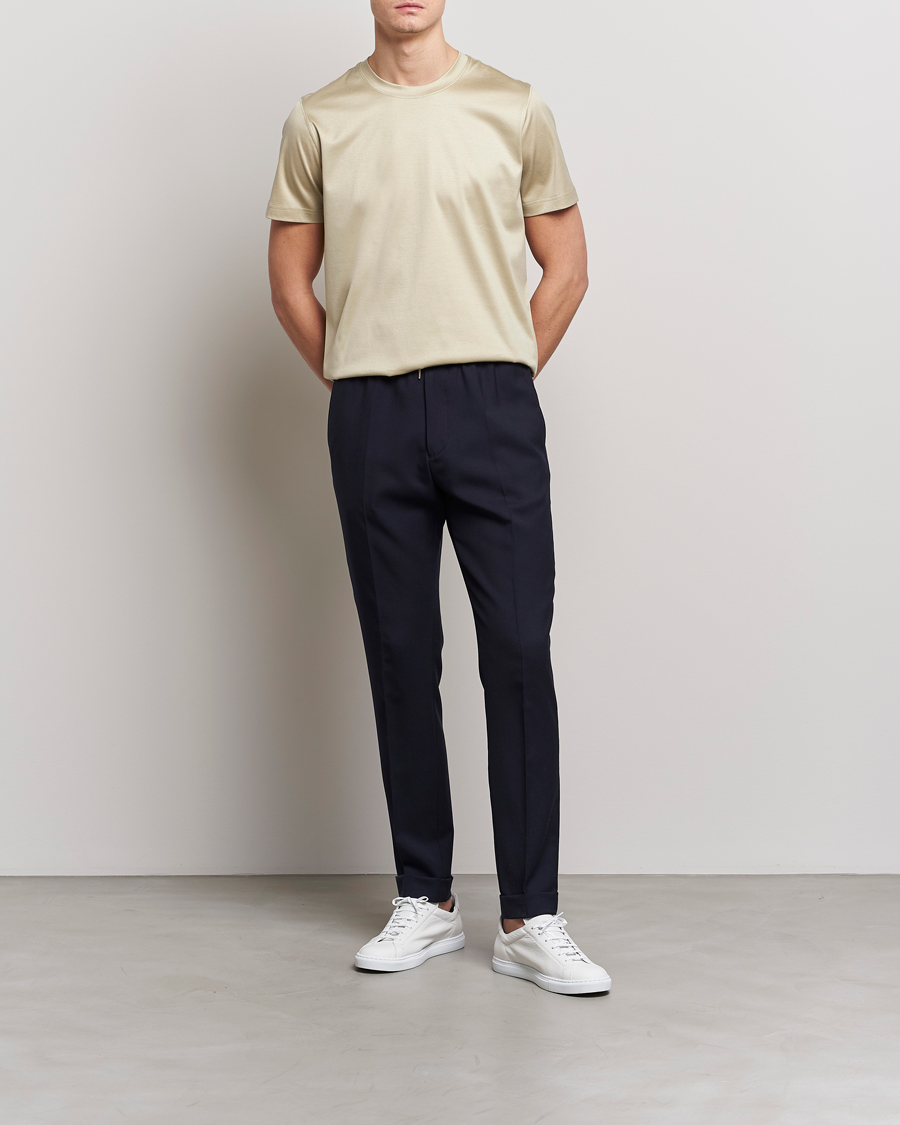 Heren | T-shirts | Eton | Filo Di Scozia T-Shirt Light Brown