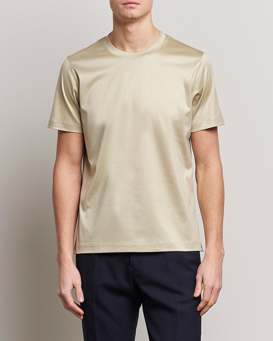 Heren | T-shirts | Eton | Filo Di Scozia T-Shirt Light Brown