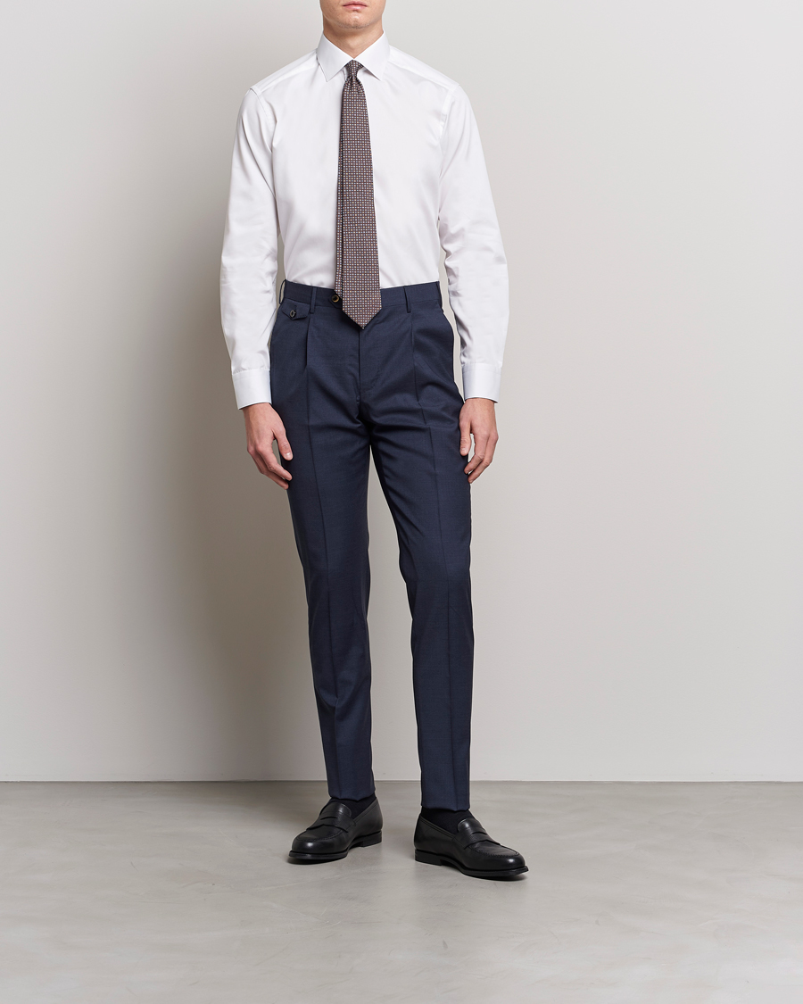 Heren | Overhemden | Eton | Fine Pique Shirt White