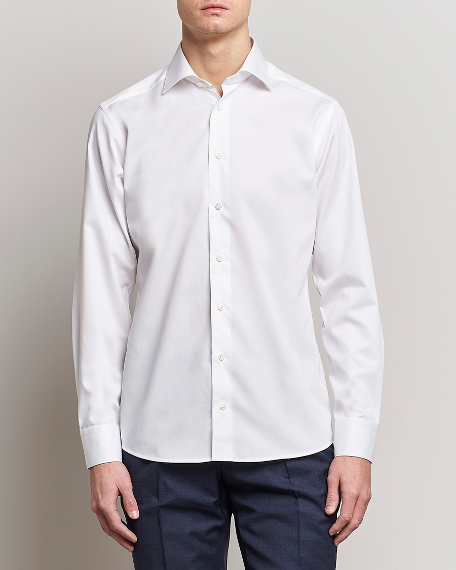 Heren | Overhemden | Eton | Fine Pique Shirt White