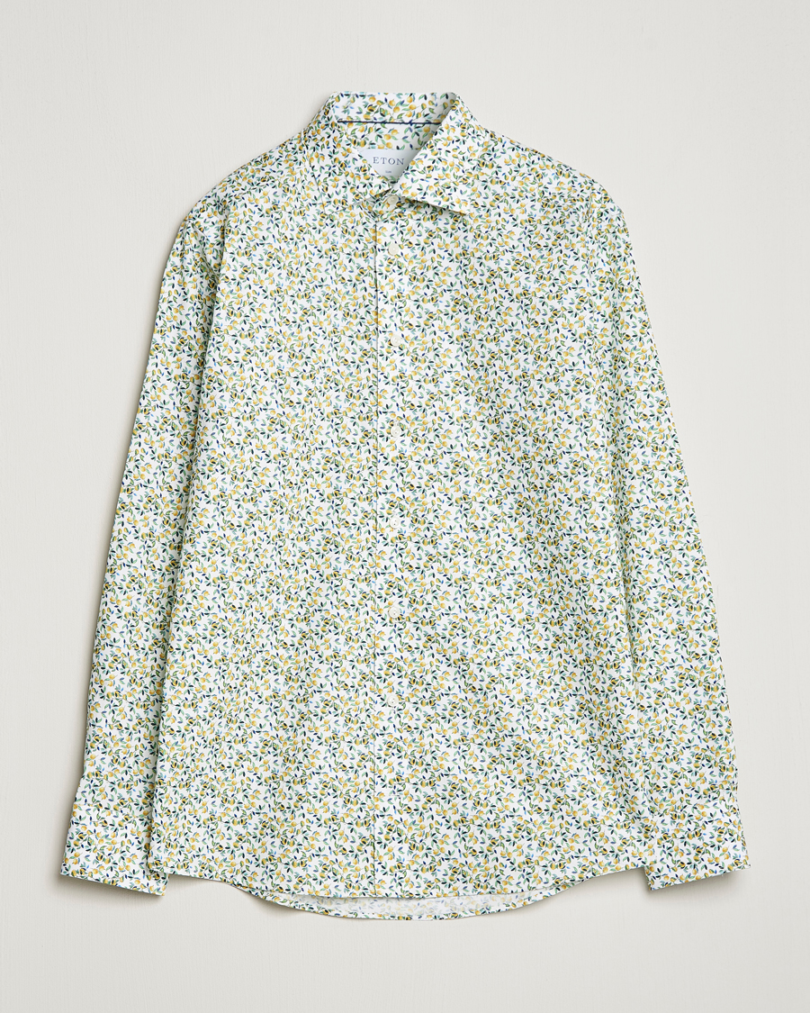 Heren | Overhemden | Eton | Signature Twill Slim Fit Shirt Lemon Print