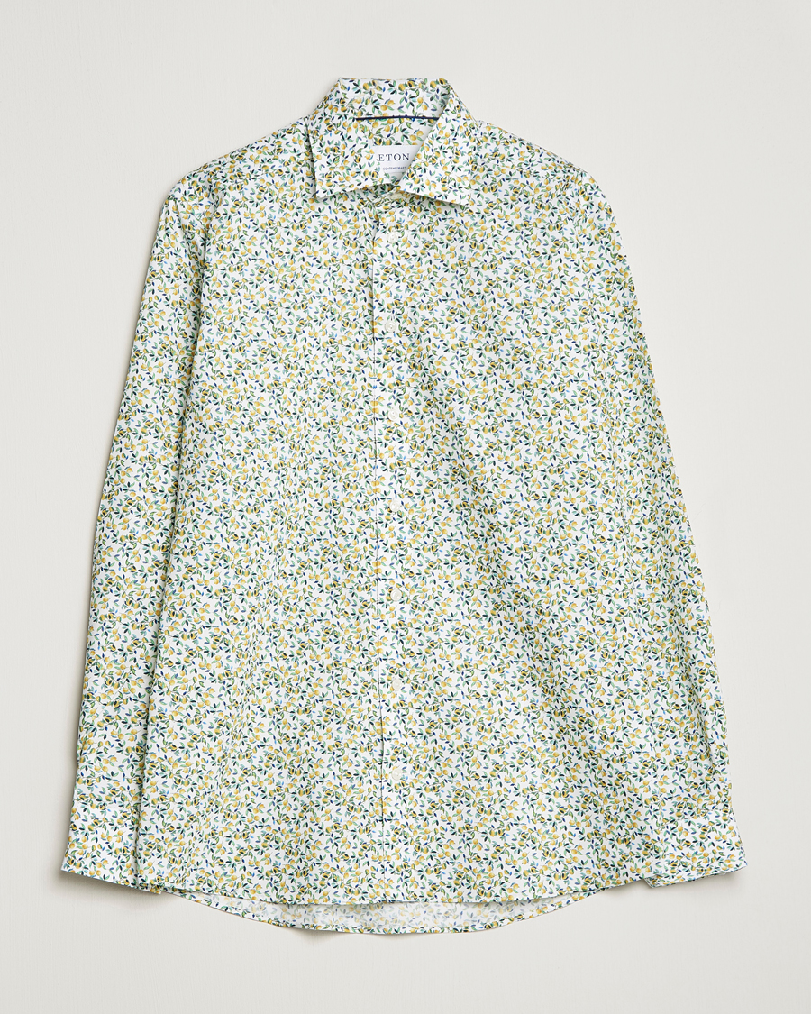 Heren | Overhemden | Eton | Signature Twill Contemporary Fit Shirt Lemon Print