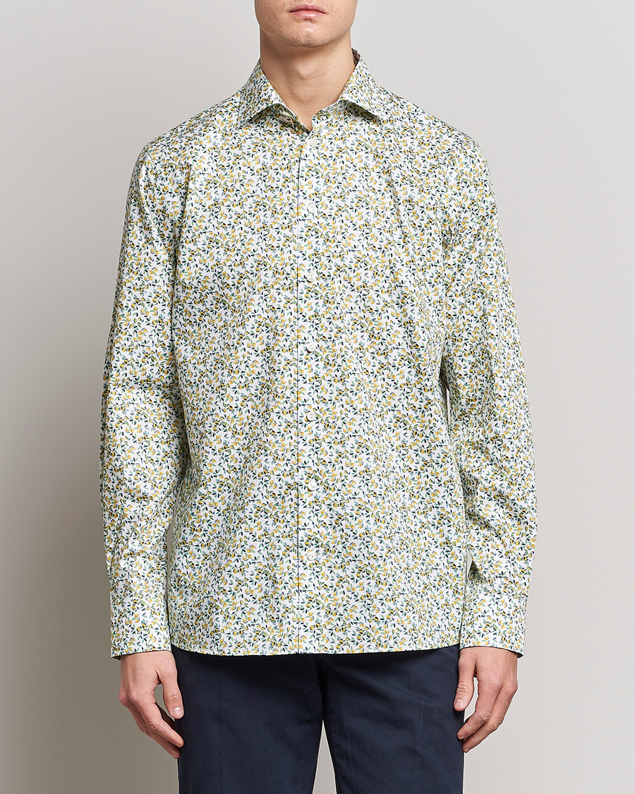 Heren | Overhemden | Eton | Signature Twill Contemporary Fit Shirt Lemon Print