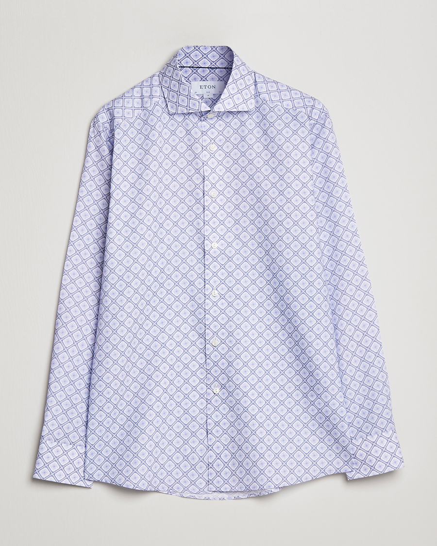 Heren | Overhemden | Eton | Medallon Twill Shirt Mid Blue