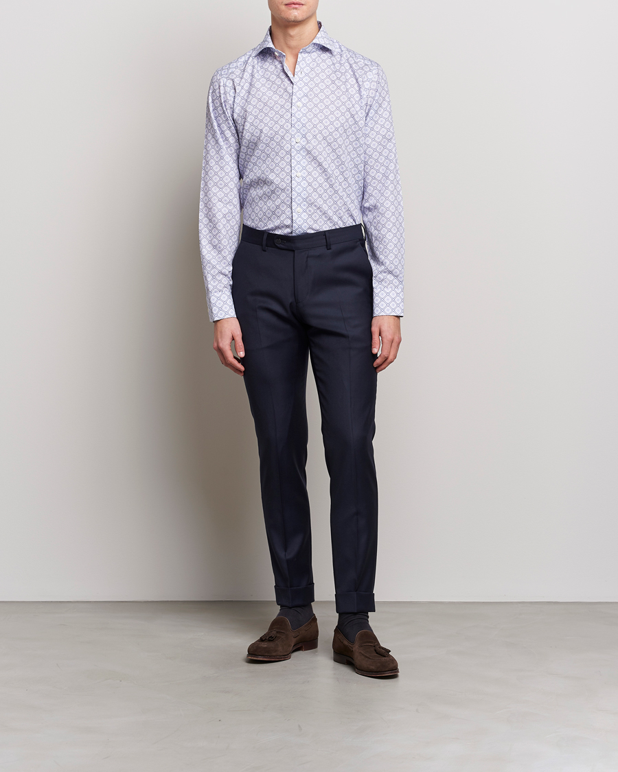 Heren | Overhemden | Eton | Medallon Twill Shirt Mid Blue