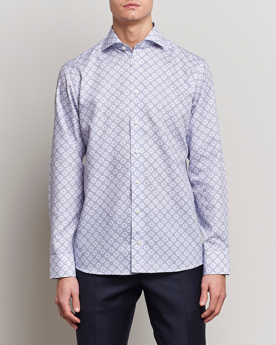 Heren | Overhemden | Eton | Medallon Twill Shirt Mid Blue