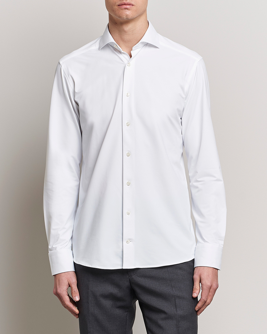 Heren | Overhemden | Eton | Slim Fit Four Way Stretch Shirt White