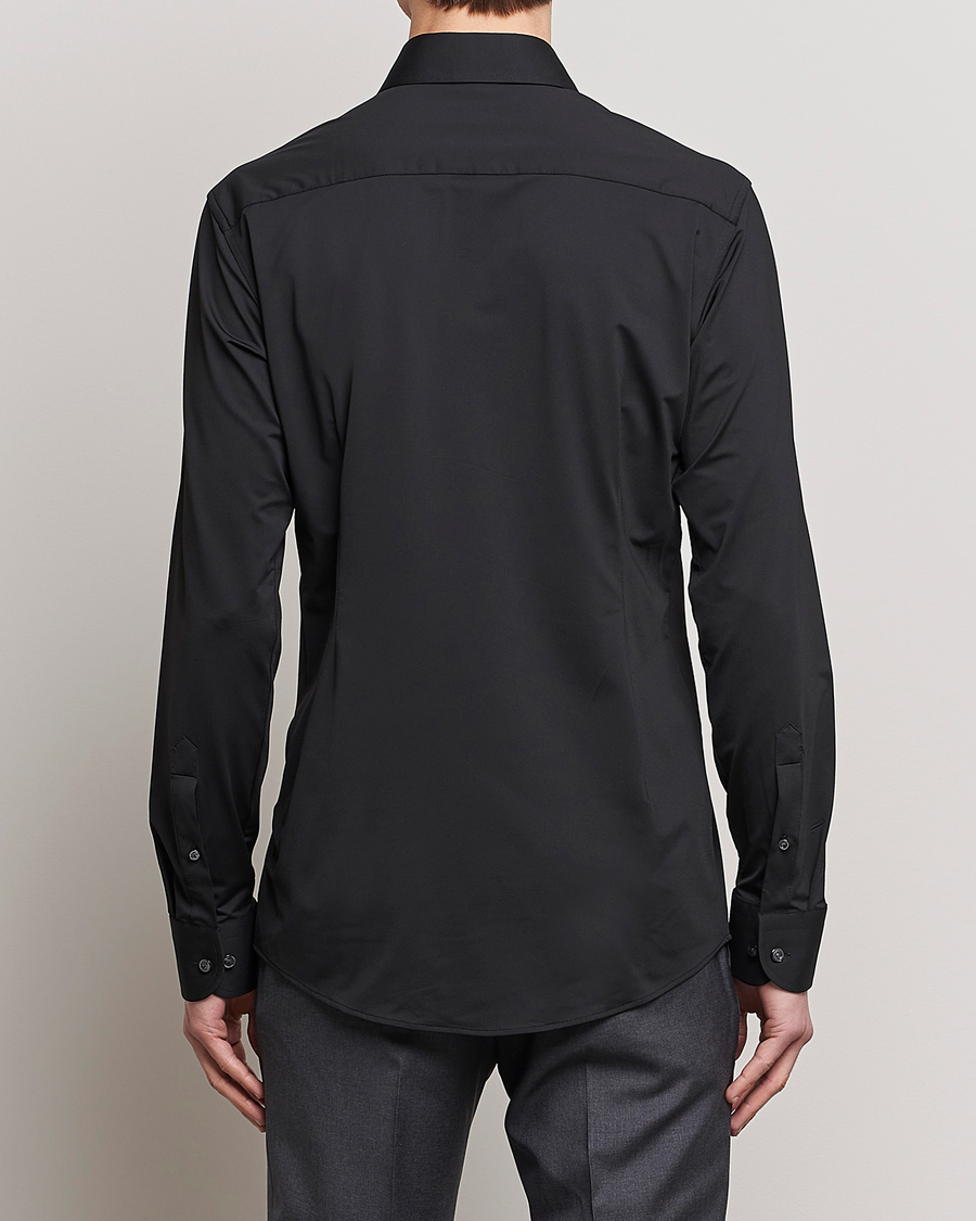 Heren | Overhemden | Eton | Slim Fit Four Way Stretch Shirt Black