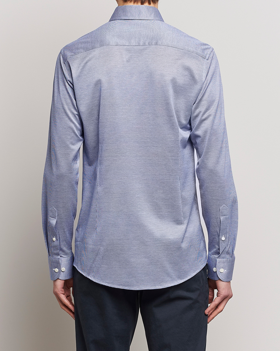 Heren | Overhemden | Eton | Filo Di Scozia King Knit Shirt Mid Blue