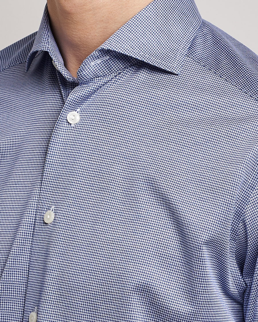 Heren | Overhemden | Eton | Filo Di Scozia King Knit Shirt Mid Blue