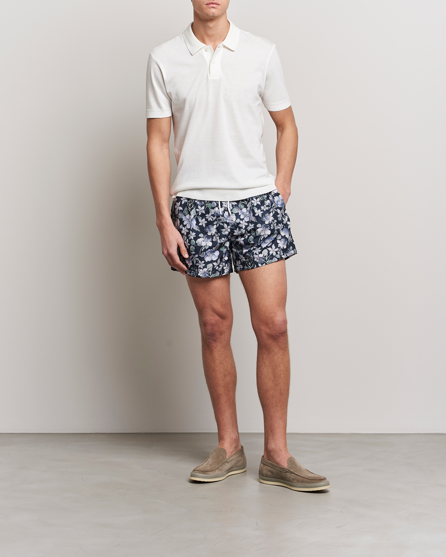 Heren | Zwembroek | Eton | Floral Swim Shorts Navy Blue