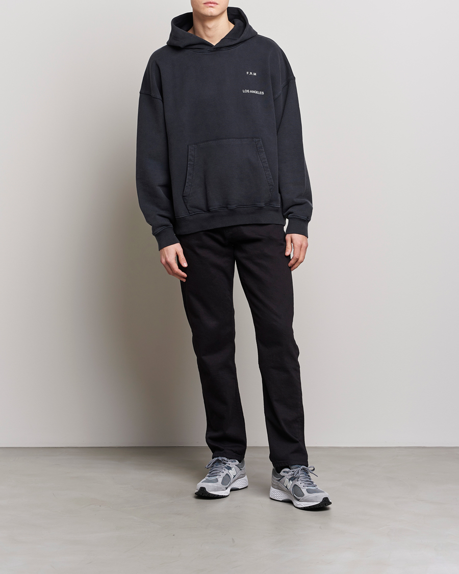Heren | Truien | FRAME | Faded Washed Coton Hoodie Black