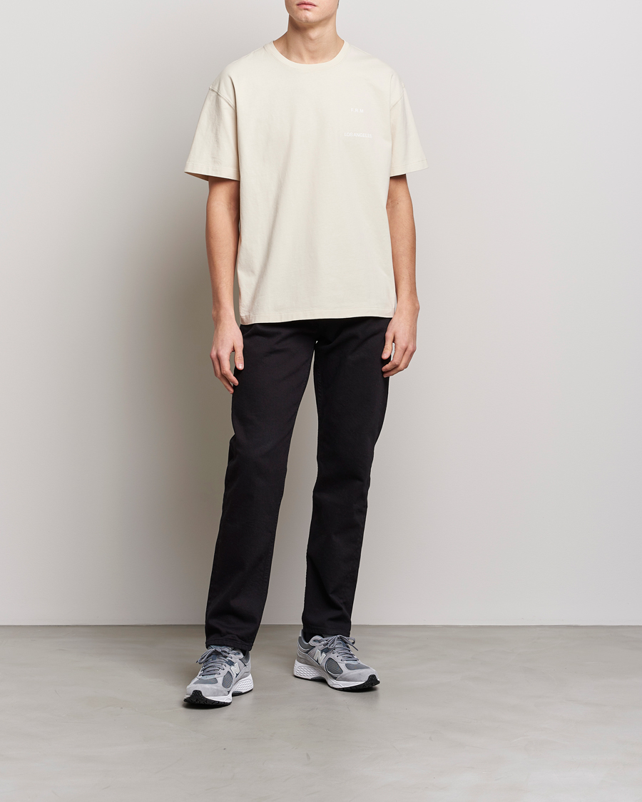 Heren | T-shirts | FRAME | Logo Print T-Shirt White Beige