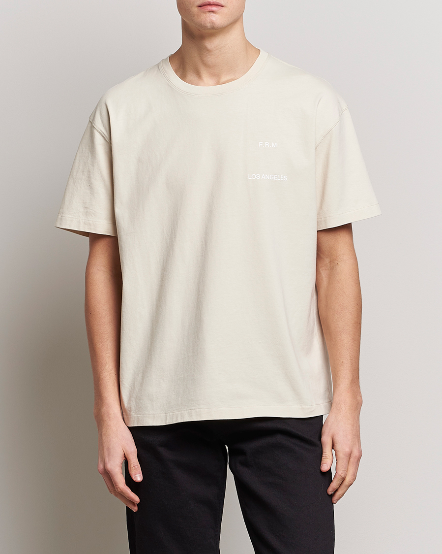Heren | T-shirts | FRAME | Logo Print T-Shirt White Beige