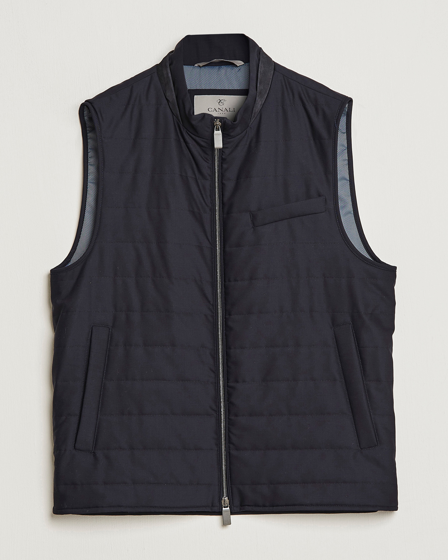 Heren | Gilets | Canali | Impeccabile Padded Gilet Navy