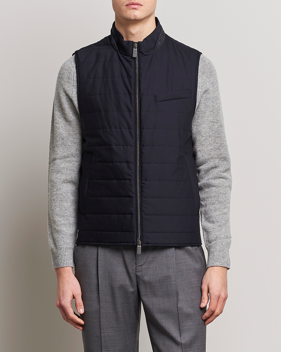Heren | Gilets | Canali | Impeccabile Padded Gilet Navy