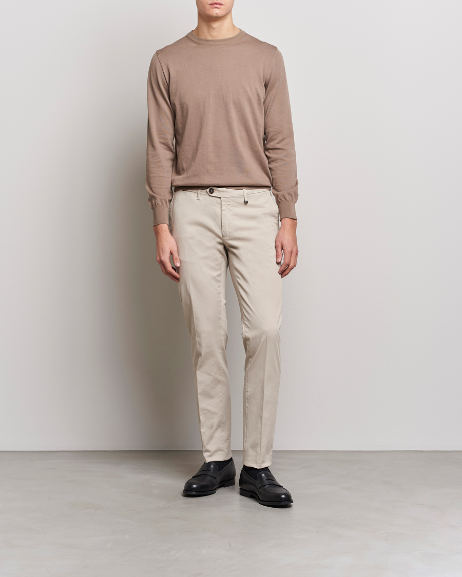 Heren | Broeken | Canali | Cotton Stretch Chinos Beige