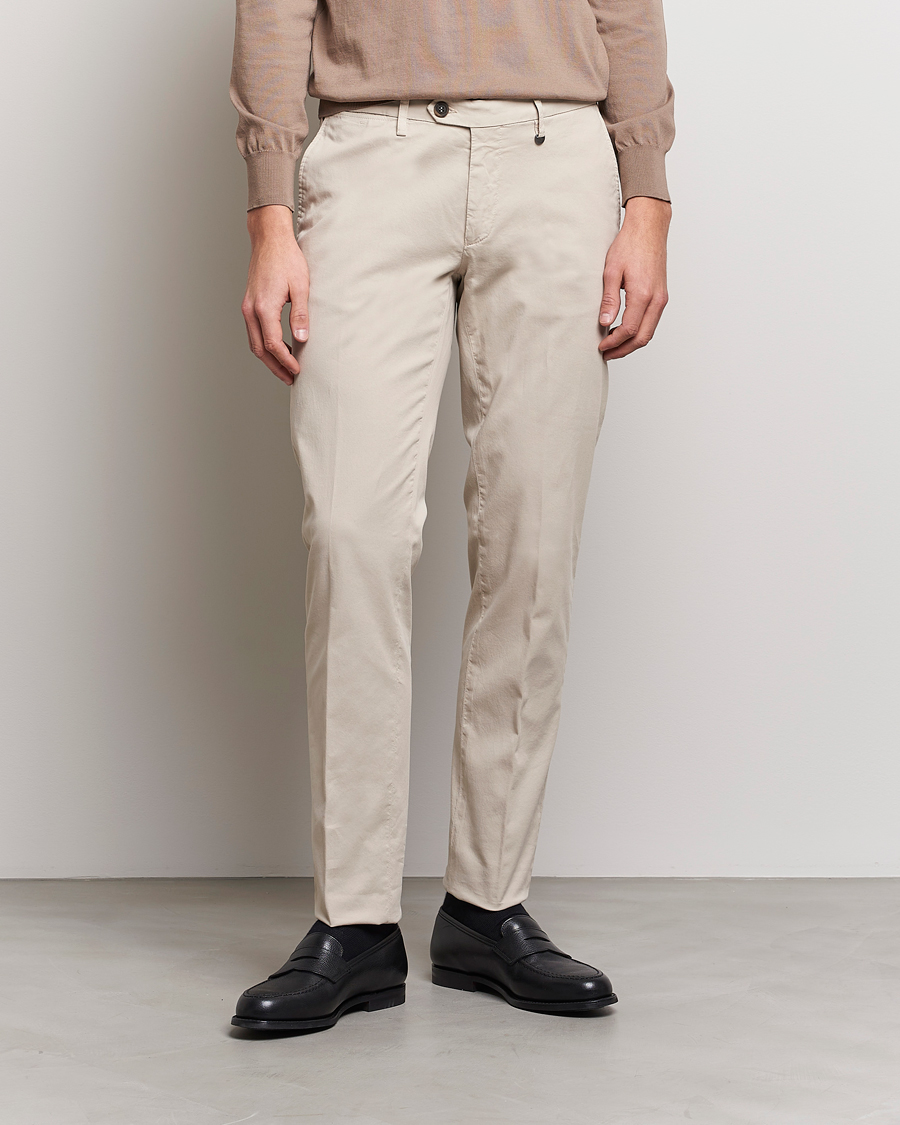 Heren | Broeken | Canali | Cotton Stretch Chinos Beige