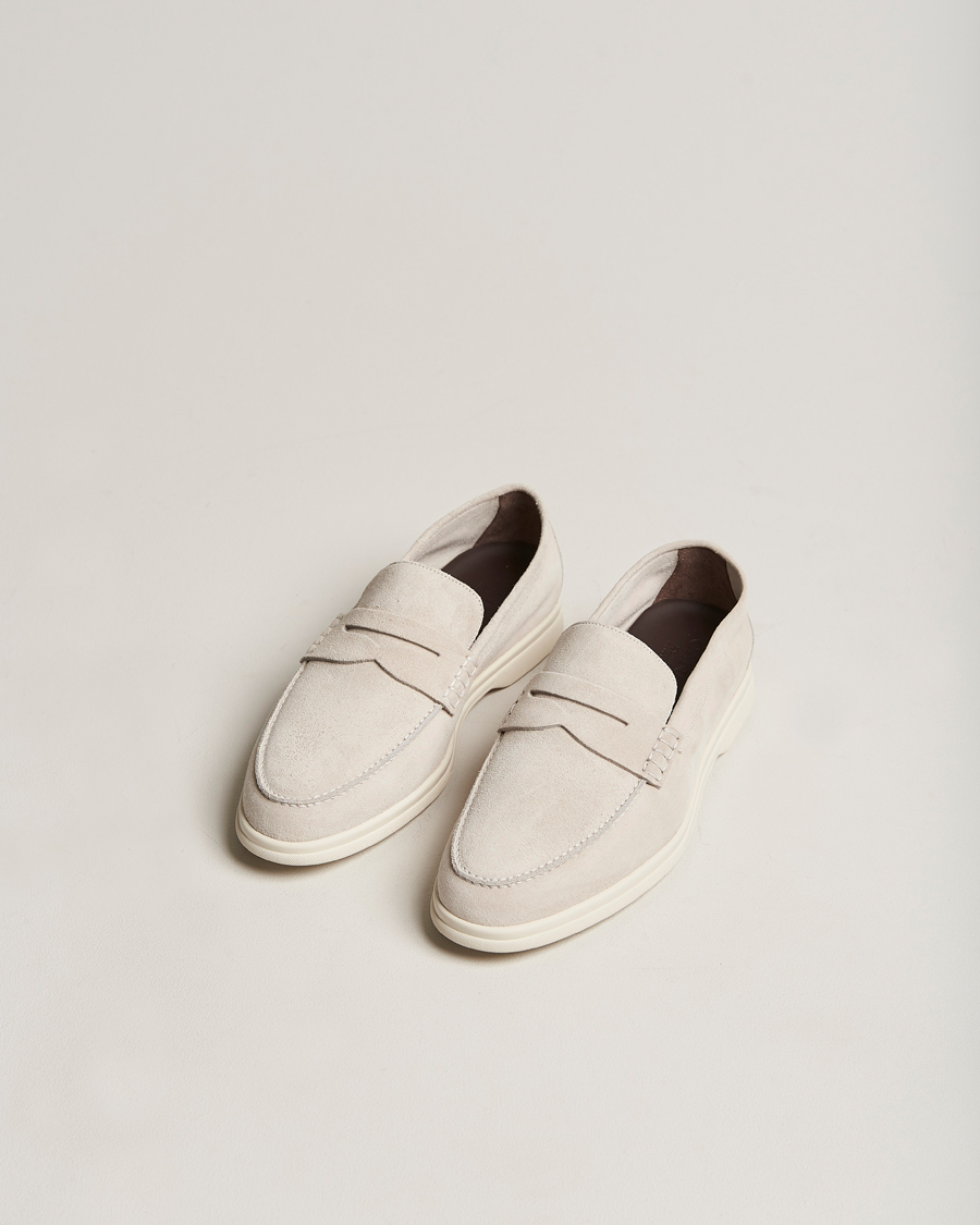 Heren | Canali Summer Loafers Light Beige Suede | Canali | Summer Loafers Light Beige Suede