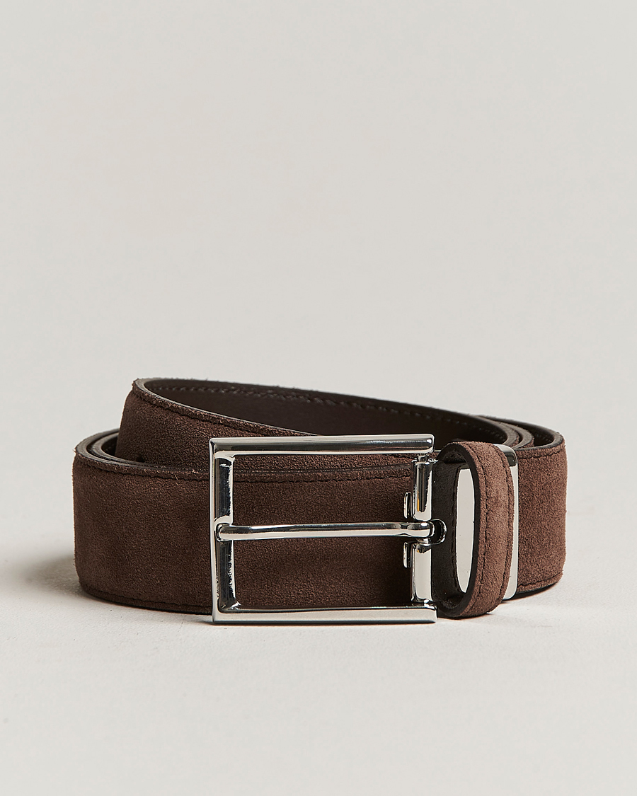 Heren | Canali Classic Belt Dark Brown Suede | Canali | Classic Belt Dark Brown Suede