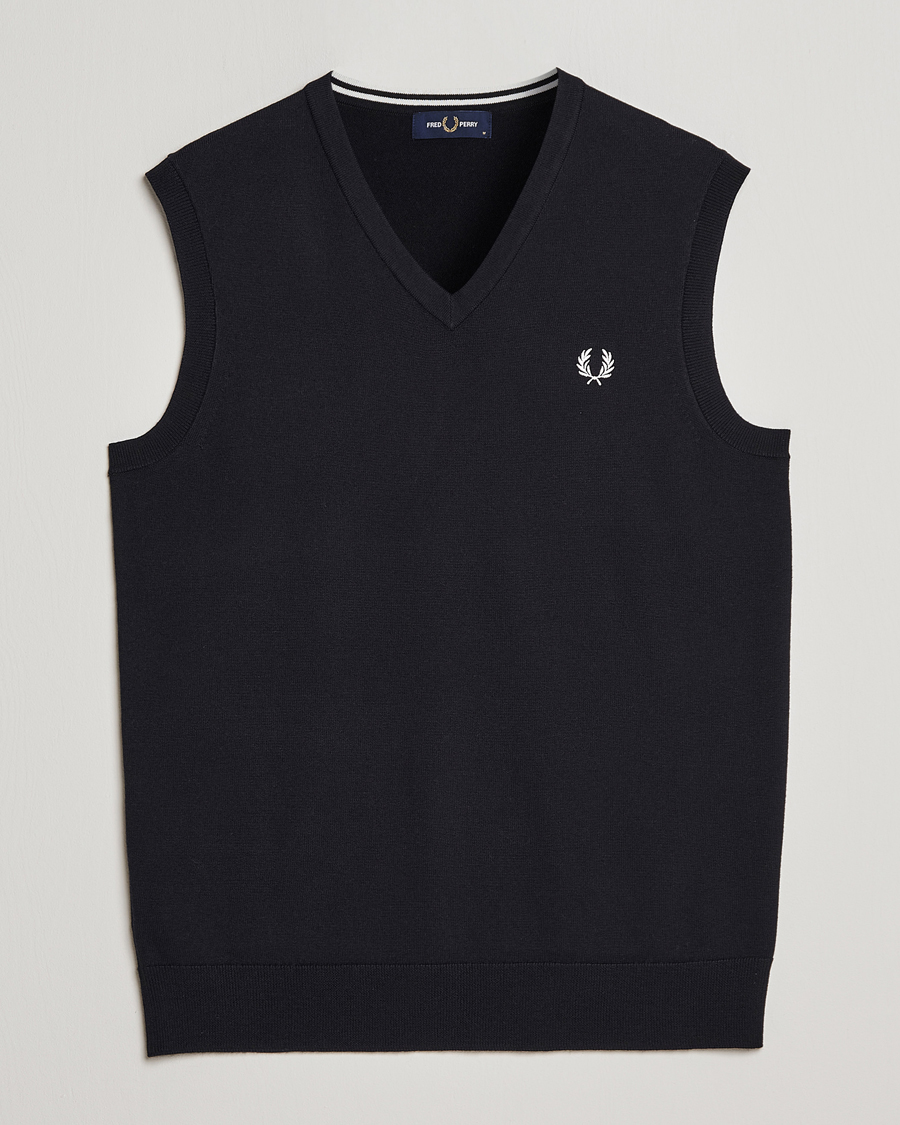 Heren | Truien | Fred Perry | Classic V-Neck Tank Black