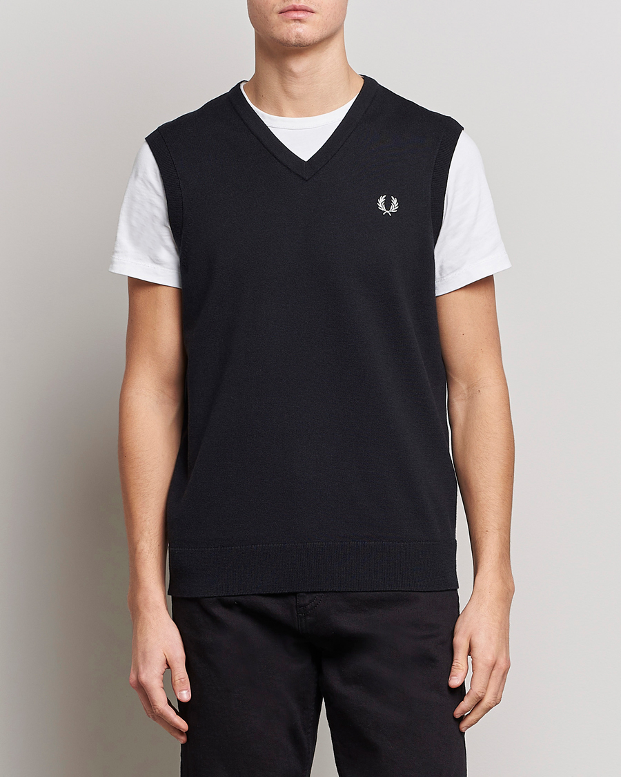 Heren | Truien | Fred Perry | Classic V-Neck Tank Black