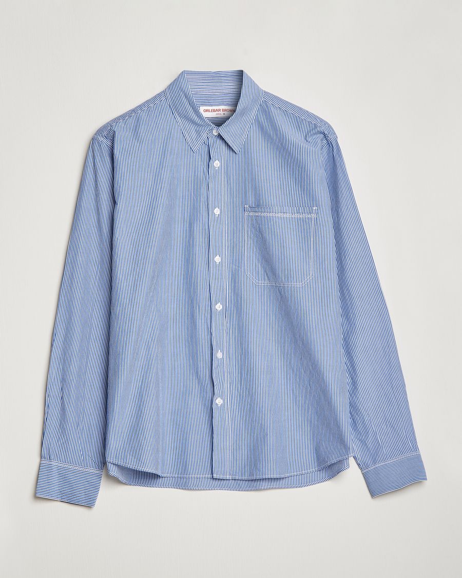 Heren | Overhemden | Orlebar Brown | Grasmoor Relaxed Fit Striped Shirt Navy/White